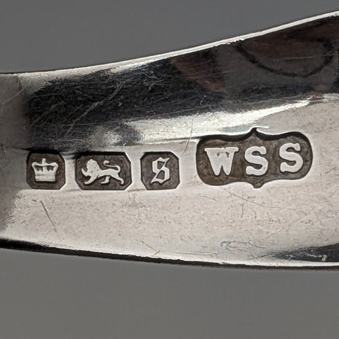 1910年 英国アンティーク 純銀製 小型ティーキャディースプーン 11g W S Savage